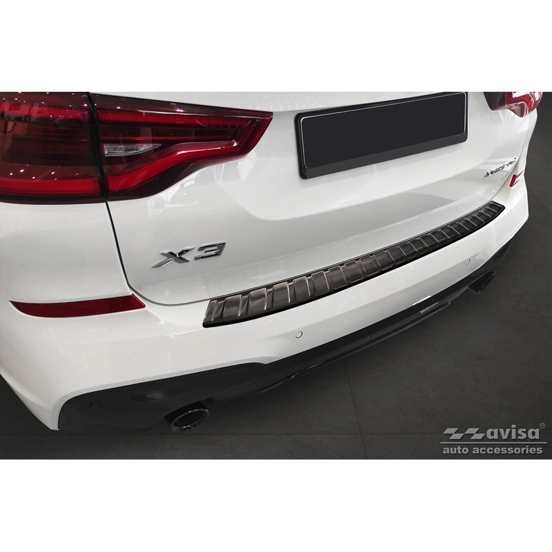 Protection de pare-chocs arrière en acier inoxydable noir pour Bmw G01 -Package 2017-2021 & Facelift 2021- Incl