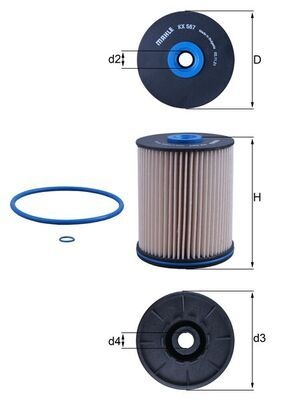 MAHLE ORIGINAL Fuel Filter Filter Insert KX 567D OPEL,VAUXHALL,INSIGNIA Caravan,INSIGNIA CC,Insignia B Country Tourer (Z18)