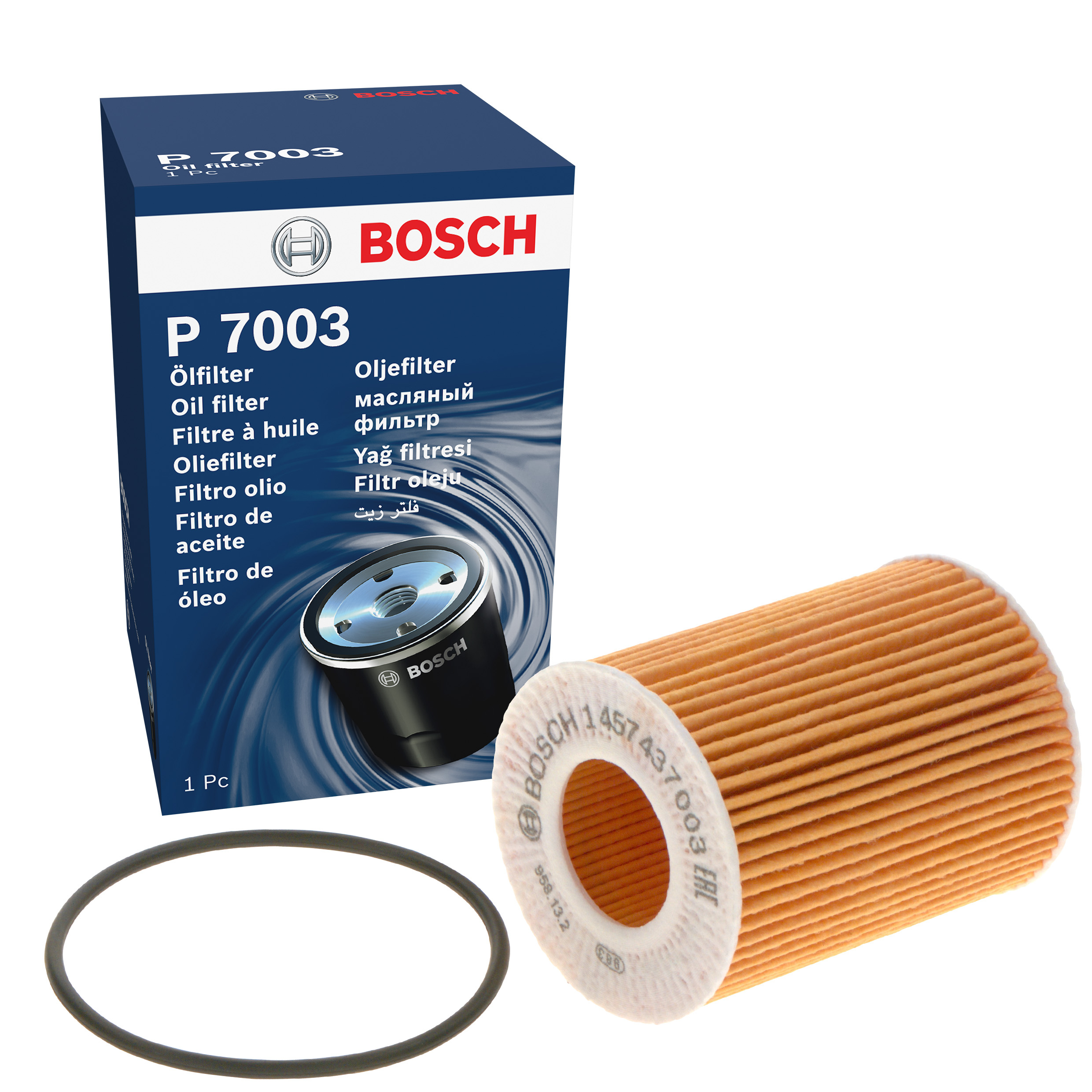 BOSCH Oil filter Filter Insert 1 457 437 003 Engine oil filter BMW,3 Limousine (E46),5 Limousine (E60),5 Touring (E61),5 Limousine (E39)