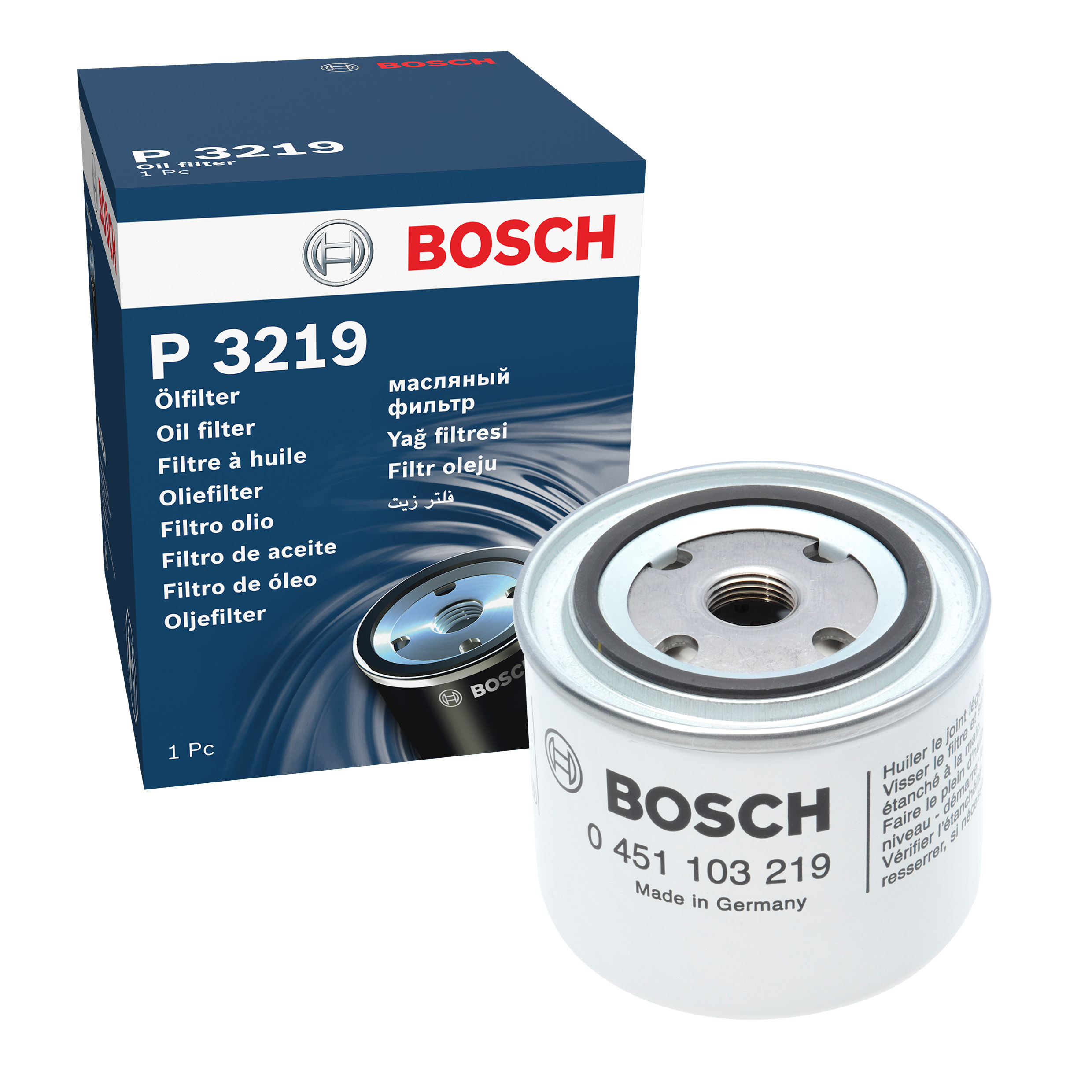 BOSCH Oil filter OPEL,TOYOTA,VOLVO 0 451 103 219 10300882,16193558,BLM107020 Engine oil filter 05710631,OFVOL1,D62845,K200037,1500863,82360558,1489024