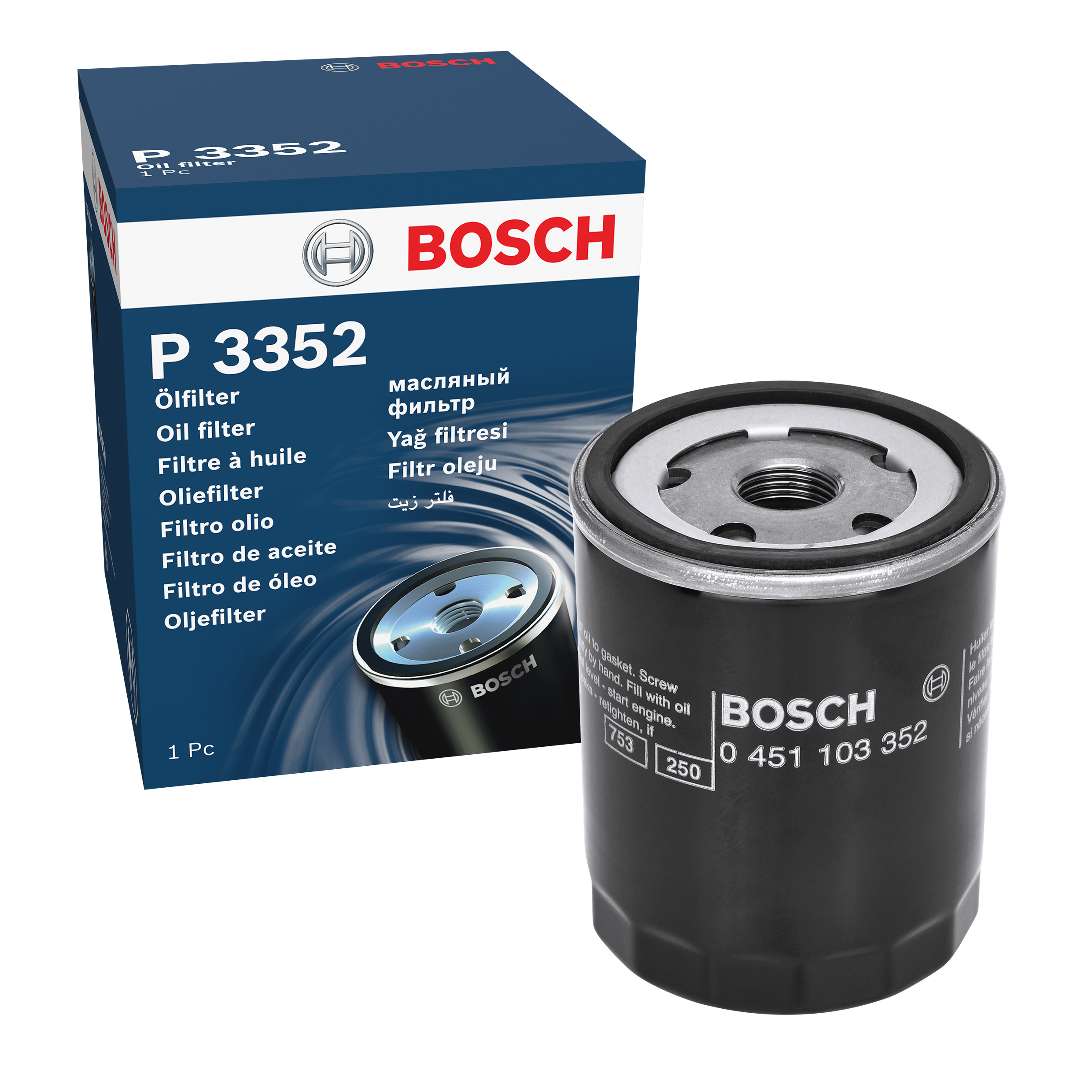 BOSCH Oil filter FIAT,ALFA ROMEO,LANCIA 0 451 103 352 116440603000,60507080,71736160 Engine oil filter 71754231,7773854,OFALF4,1109W7,4434859,4434895