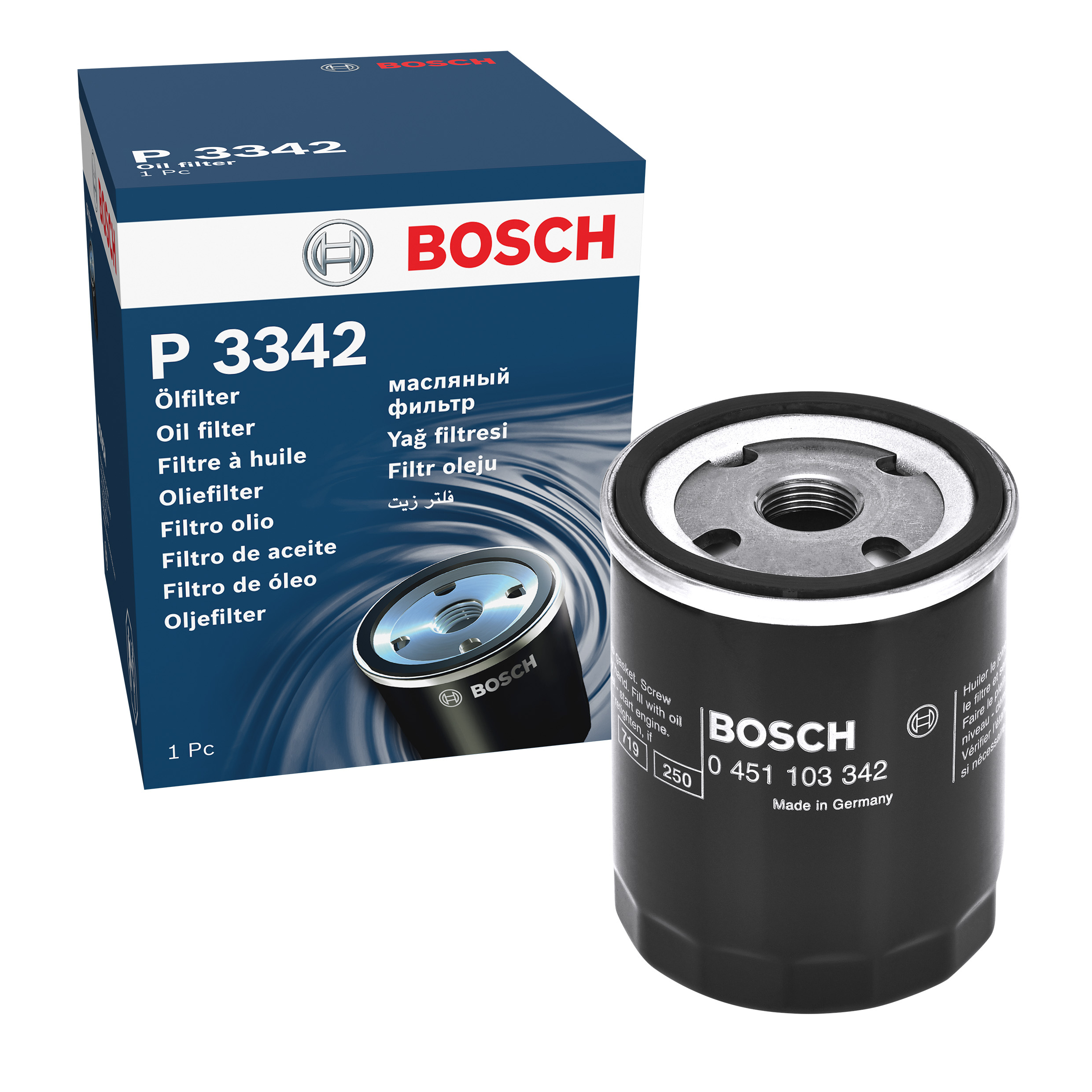 BOSCH Oil filter Spin-on Filter 0 451 103 342 Engine oil filter LAND ROVER,Defender SUV (L316),Discovery II (L318),Defender Pickup (L316)