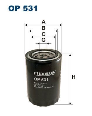 Filtron Oljefilter Op 531 Opel Op531 Storlek 2