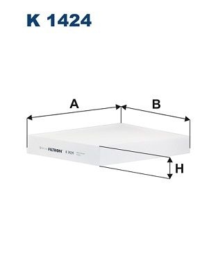 Filtron Invandigt Filter K 1424 Volkswagen K1424 Storlek 2