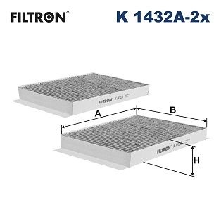 Filtron Invandigt Filter K 1432A2x Mercedes-Benz K1432a2x Storlek 2