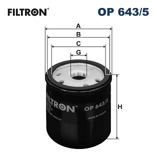 Filtron Oljefilter Op 6435 Nissan Op643/5 Storlek 2