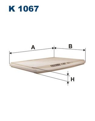 Filtron Invandigt Filter K 1067 Renault K1067 Storlek 2