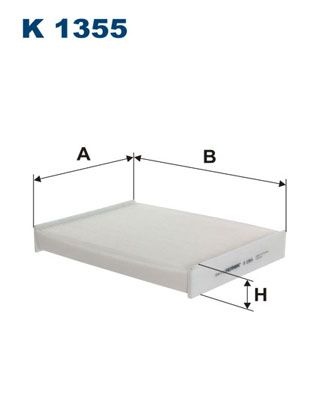 Filtron Invandigt Filter K 1355 Renault K1355 Storlek 2