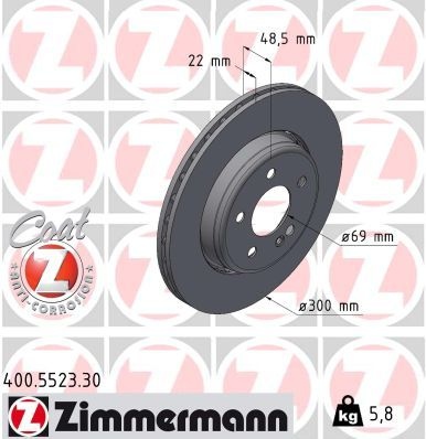 ZIMMERMANN Brake disc FORMULA S two-part brake disc 400.5523.30 Brake rotor,Brake discs MERCEDES-BENZ,C-Klasse T-modell (S205)