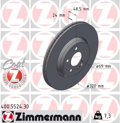 Brake Disc FORMULA S COAT Z 400.5524.30 Zimmermann