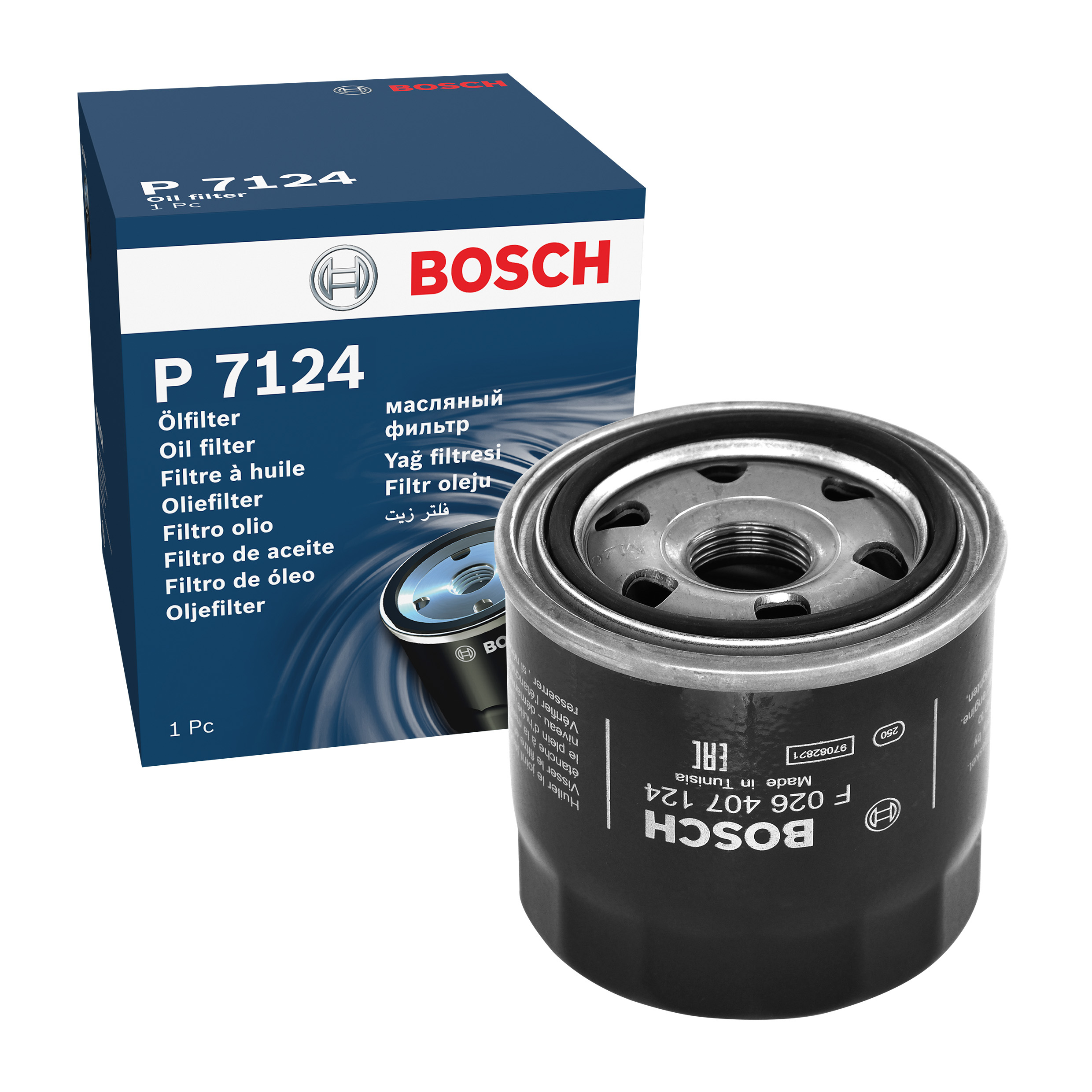 BOSCH Oil filter HYUNDAI,KIA,MAZDA F 026 407 124 MD136790,2630011100,2630021000 Engine oil filter 2630021010,2630021A00,2630022800,2630035004,D001450