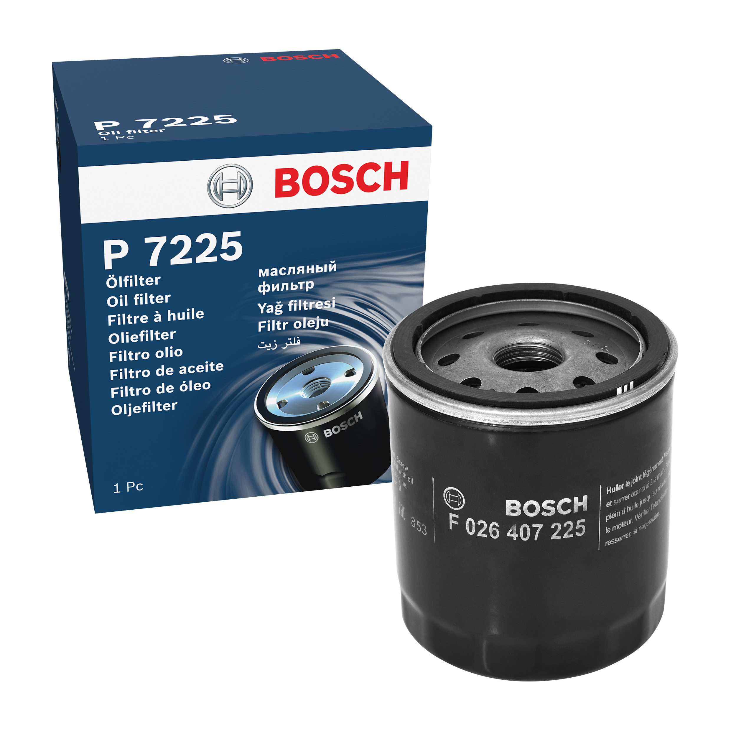 BOSCH Oil filter VOLVO F 026 407 225 1751529,2468342,9W7E6714AA Engine oil filter AA6E6714AB,AA6F6714AA,C2Z21964,LR025306,LR096524,L56914302,31330049