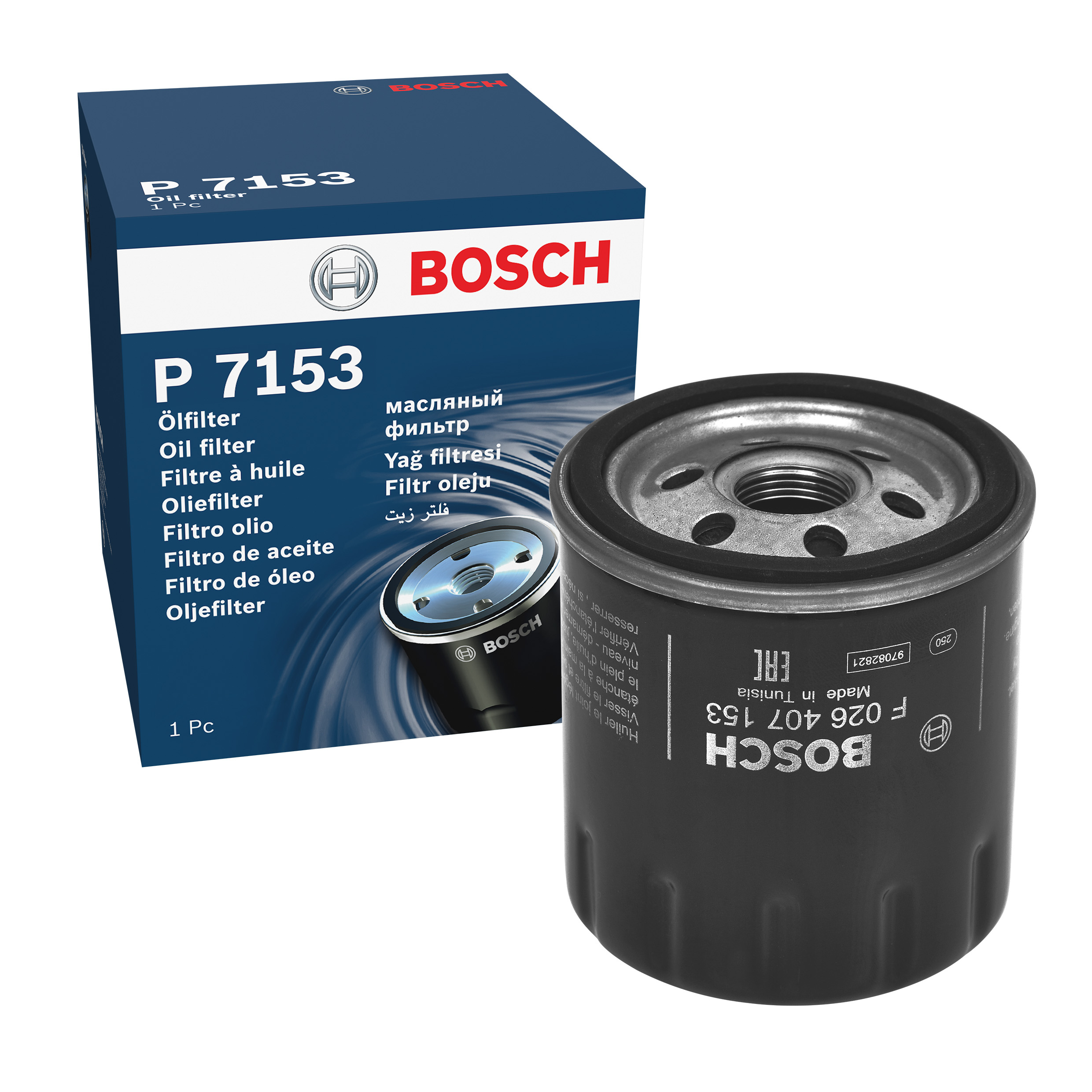 BOSCH Oil filter Spin-on Filter F 026 407 153 Engine oil filter VW,AUDI,SKODA,Polo Schrägheck (6R1, 6C1),A1 Sportback (8XA, 8XF)