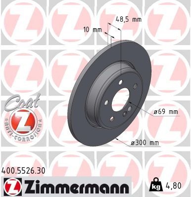 ZIMMERMANN Brake disc FORMULA S two-part brake disc 400.5526.30 Brake rotor,Brake discs MERCEDES-BENZ,C-Klasse T-modell (S205)