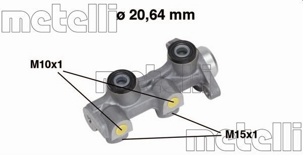 Metelli Huvudbromscylinder Daewoo 050507 Storlek 2