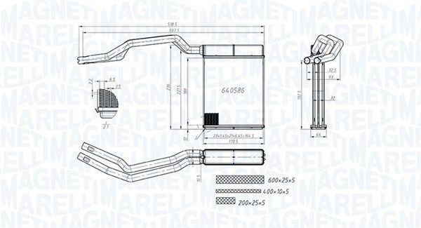 Magneti Marelli Varmare Radiator Innervarme Ford Br453 Storlek 2