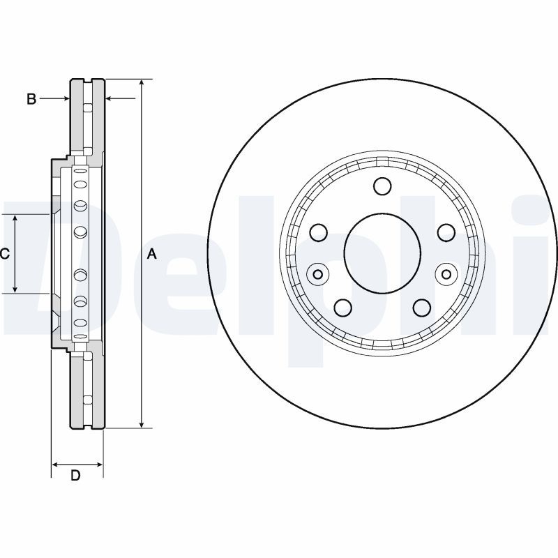 DELPHI Brake disc OPEL,RENAULT,FIAT BG4815C 6000619994,4020600Q1C,4422285 Brake rotor,Brake discs,Brake rotors 93866700,402066352R,8660003955,93866700