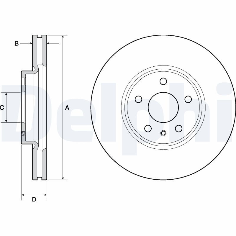 DELPHI Brake disc FORD BG4702C 2017128,2037502,5202199 Brake rotor,Brake discs,Brake rotors 5322975,DG9C1125AC,DG9C1125AD,DG9C1125AE,DG9C1125AF