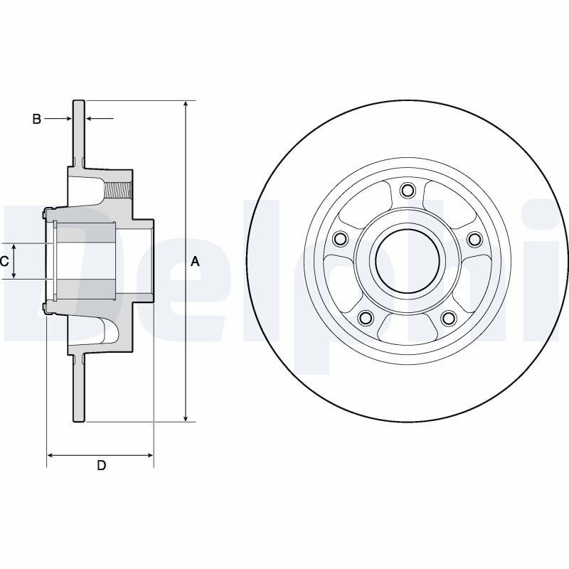 DELPHI Brake disc solid BG9137RS Brake rotor,Brake discs RENAULT,MEGANE III Grandtour (KZ0/1),Scénic III (JZ0/1_),Clio IV Schrägheck (BH_)