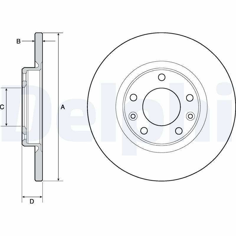 DELPHI Brake disc OPEL,PEUGEOT,TOYOTA BG4661C 1609582880,1642776380,1609582880 Brake rotor,Brake discs,Brake rotors 3642786,1609582880,1642776380