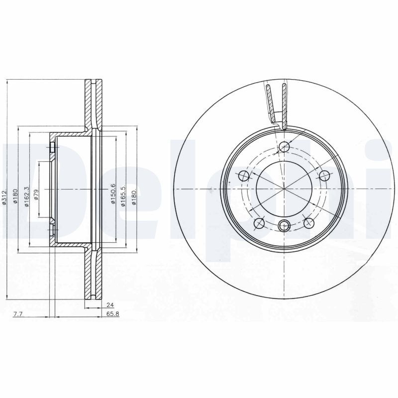 DELPHI Brake disc BMW BG4172C 34116774875,34116777772,3411679221 Brake rotor,Brake discs,Brake rotors 34116792219,3411685500,34116855006,3411855006