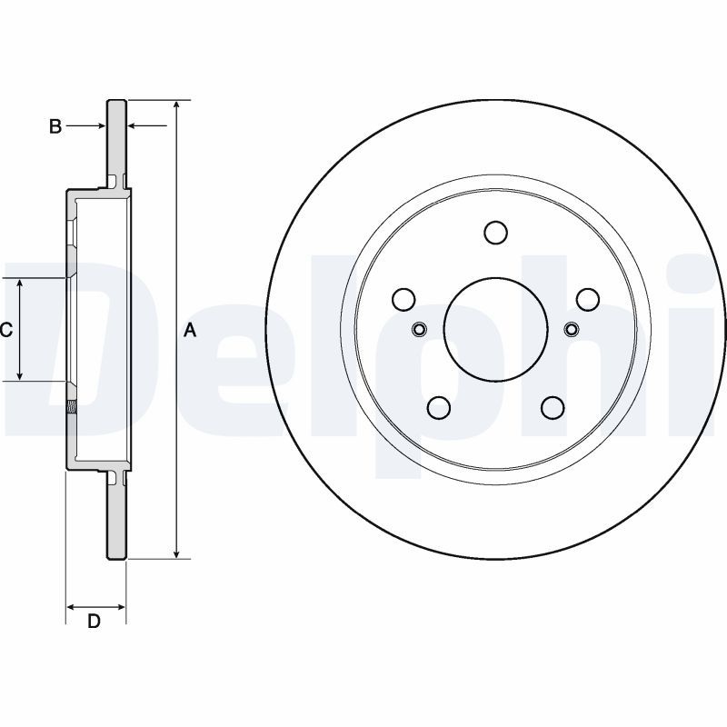 DELPHI Brake disc solid BG4183C Brake rotor,Brake discs TOYOTA,AURIS (NRE15_, ZZE15_, ADE15_, ZRE15_, NDE15_),AURIS (NZE18_, ZRE18_)