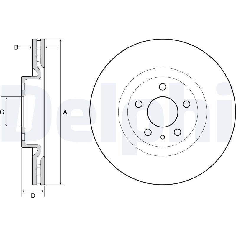DELPHI Brake disc FIAT BG4654C 51884303,51885408,51937217 Brake rotor,Brake discs,Brake rotors 51937218