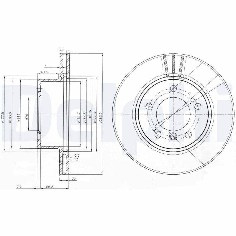 DELPHI Brake disc Vented BG3899C Brake rotor,Brake discs BMW,1 Schrägheck (E87),1 Schrägheck (F20),1 Schrägheck (E81),1 Schrägheck (F21)