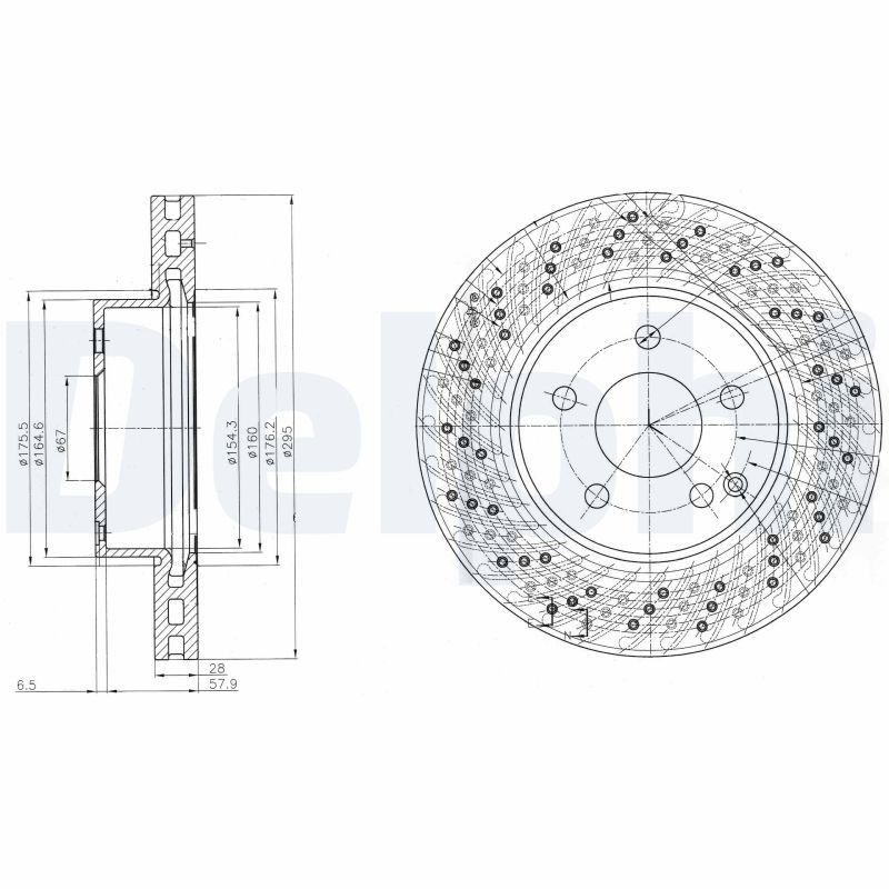 DELPHI Brake disc MERCEDES-BENZ BG4142C A2044210912,A2044212812,A2044213612 Brake rotor,Brake discs,Brake rotors 2044210912,2044212812,2044213612