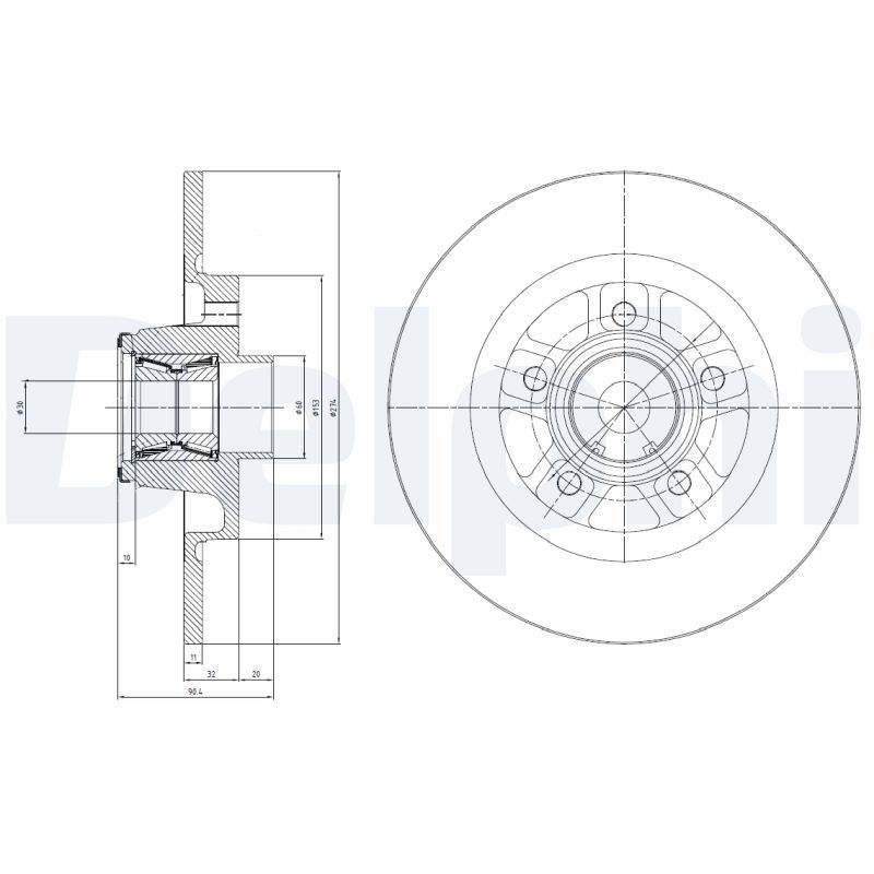 DELPHI Brake disc solid BG9113RSC Brake rotor,Brake discs MERCEDES-BENZ,RENAULT,CITAN Kasten (415),Citan Kombi / Tourer (415),CITAN Mixto (415)