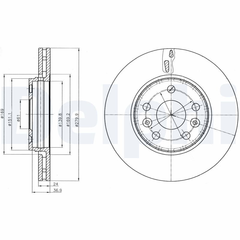 DELPHI Brake disc Vented BG4317C Brake rotor,Brake discs MERCEDES-BENZ,RENAULT,NISSAN,CITAN Kasten (415),Citan Kombi / Tourer (415),CITAN Mixto (415)