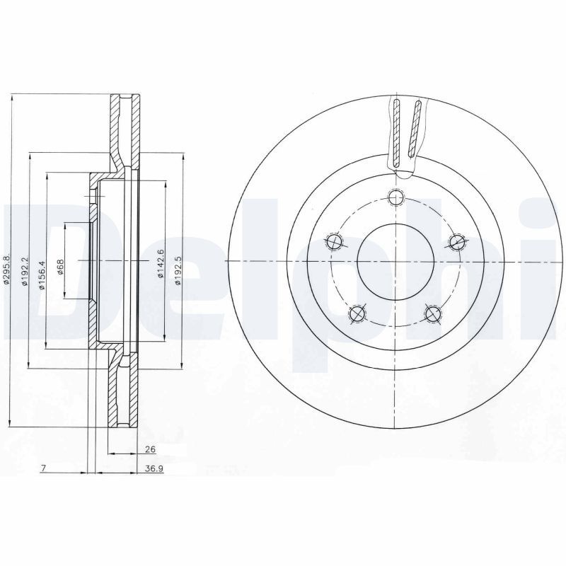 DELPHI Brake disc Vented BG4109C Brake rotor,Brake discs NISSAN,Qashqai / Qashqai +2 I (J10, NJ10),JUKE (F15),X-TRAIL (T31),PULSAR Schrägheck (C13)