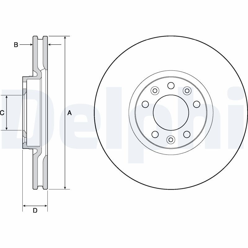 DELPHI Brake disc OPEL,PEUGEOT,TOYOTA BG4696C 1642760480,424993,4249K1 Brake rotor,Brake discs,Brake rotors 9686324780,1642760480,4249K1,42558752