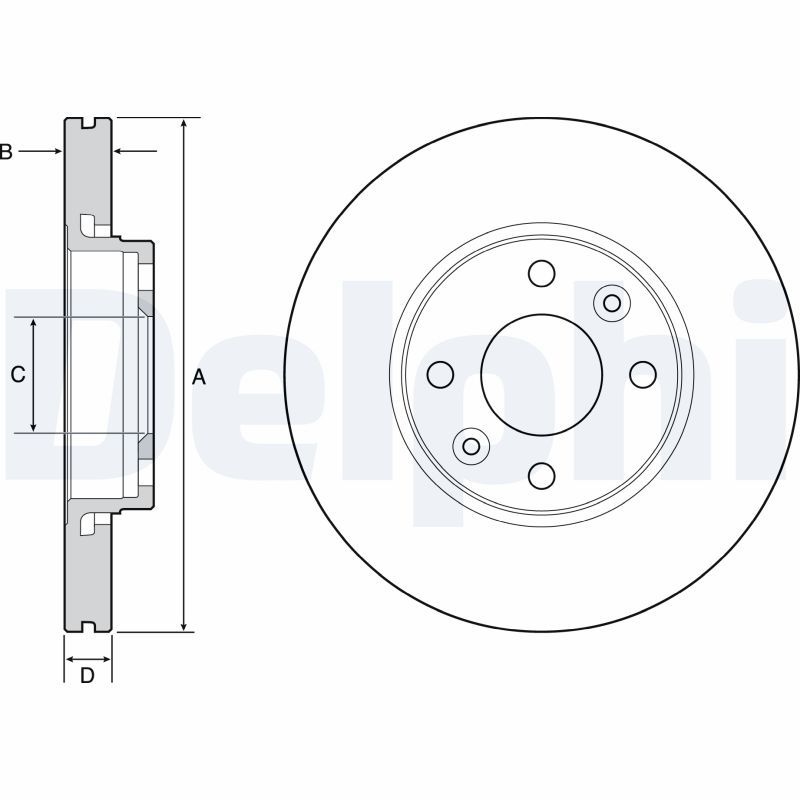 DELPHI Brake disc Vented BG4459C Brake rotor,Brake discs MERCEDES-BENZ,RENAULT,CITROËN,CITAN Kasten (415),Citan Kombi / Tourer (415),CITAN Mixto (415)