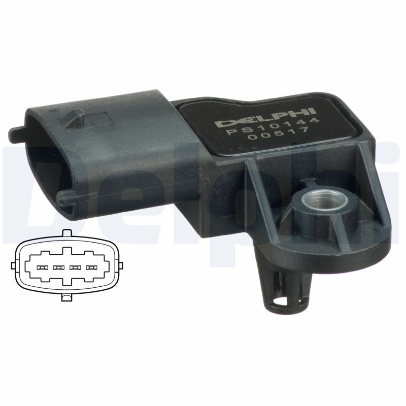 DELPHI Sensors OPEL,FORD,FIAT PS10144 55206797,55219298,73503657 Sensor, intake manifold pressure K04627187AA,55206797,55219298,73503657,K0462718AA