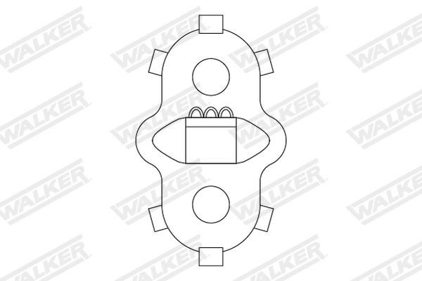 Rubber strip, exhaust system