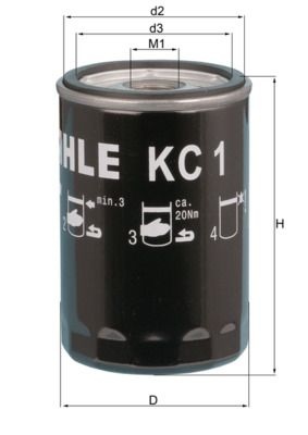 Branslefilter KC 1 Mahle
