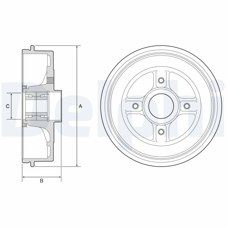 DELPHI Brake Drum RENAULT,DACIA,LADA BFR595 316271091R,316274680R,432000978R Rear Brakes,Drum Brake 432004334R,432007629R,432000978R,316271091R