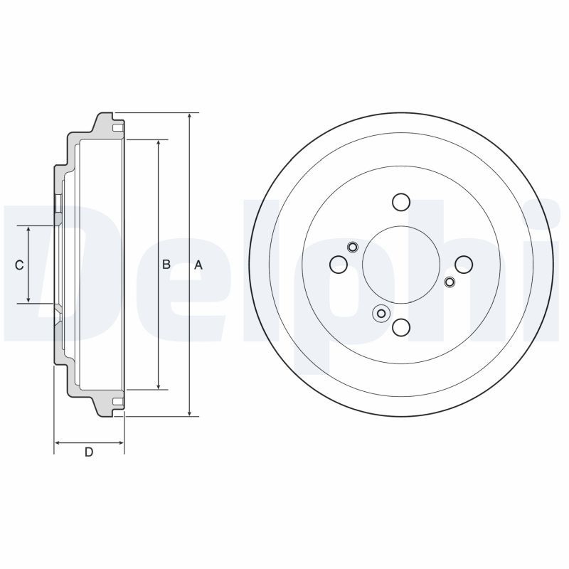DELPHI Brake Drum without ABS sensor ring BF596 Rear Brakes,Drum Brake SUZUKI,SWIFT IV (FZ, NZ)