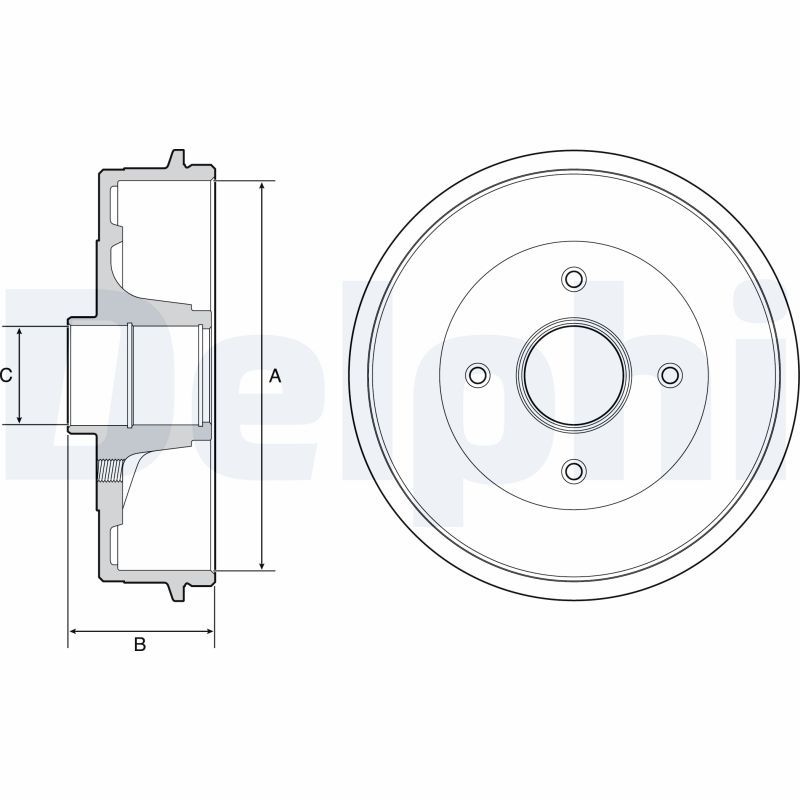 DELPHI Brake Drum RENAULT BFR538 432006468R,432020717R,432027346R Rear Brakes,Drum Brake 432029521R,432035124R,432037563R,432039745R,8200672836