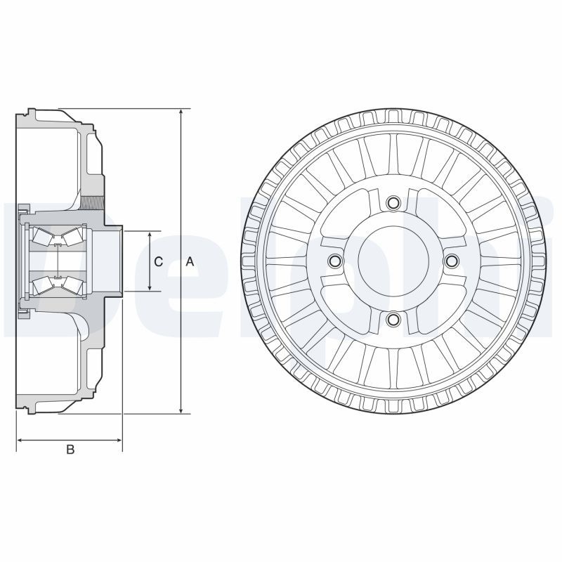 DELPHI Brake Drum MERCEDES-BENZ,RENAULT,DACIA BFR621 432000505R,432001324R,432001501R Rear Brakes,Drum Brake 432004197R,432005573R,432007320R