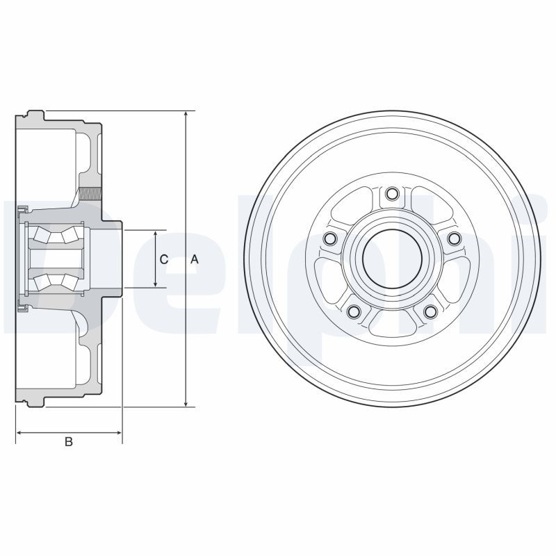 DELPHI Brake Drum RENAULT,DACIA BFR611 432000022R,432000023R,432005445R Rear Brakes,Drum Brake 432007075R,432008208R,432008310R,432005445R,432007075R