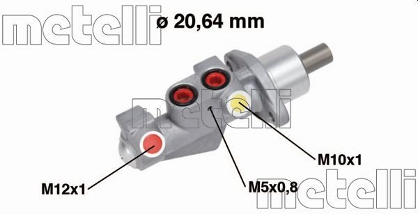 Metelli Huvudbromscylinder Renault 050750 Storlek 2