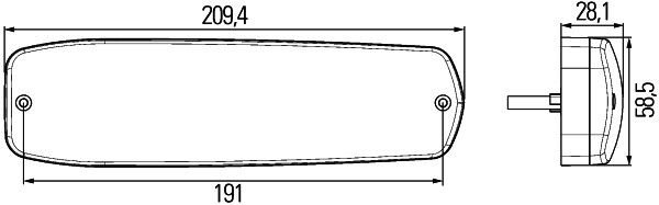Hella Rear light LED, rectangular, 12/24V, transparent, bolt on, 24 LED's, 2SD343910001