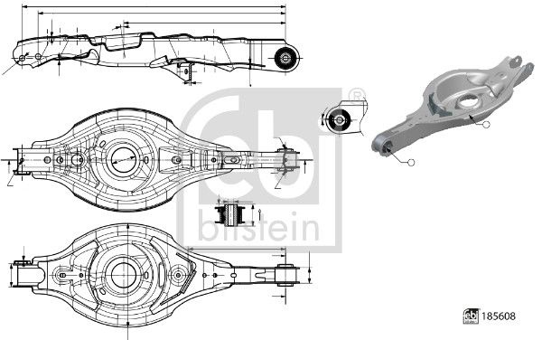 Control arm, Wheel Suspension 185608 FEBI