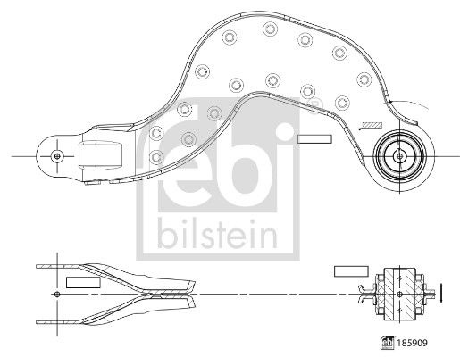 Control arm, Wheel Suspension 185909 FEBI