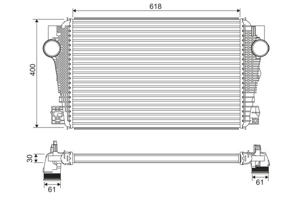 Intercooler, charge air cooler 822915 Valeo