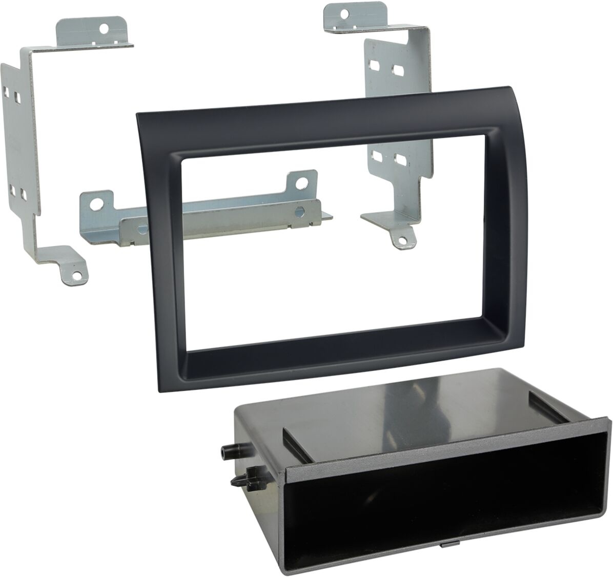 2-DIN Panel with storage compartment Fiat Ducato - Citroën Jumper - Peugeot Boxer - Color: Black