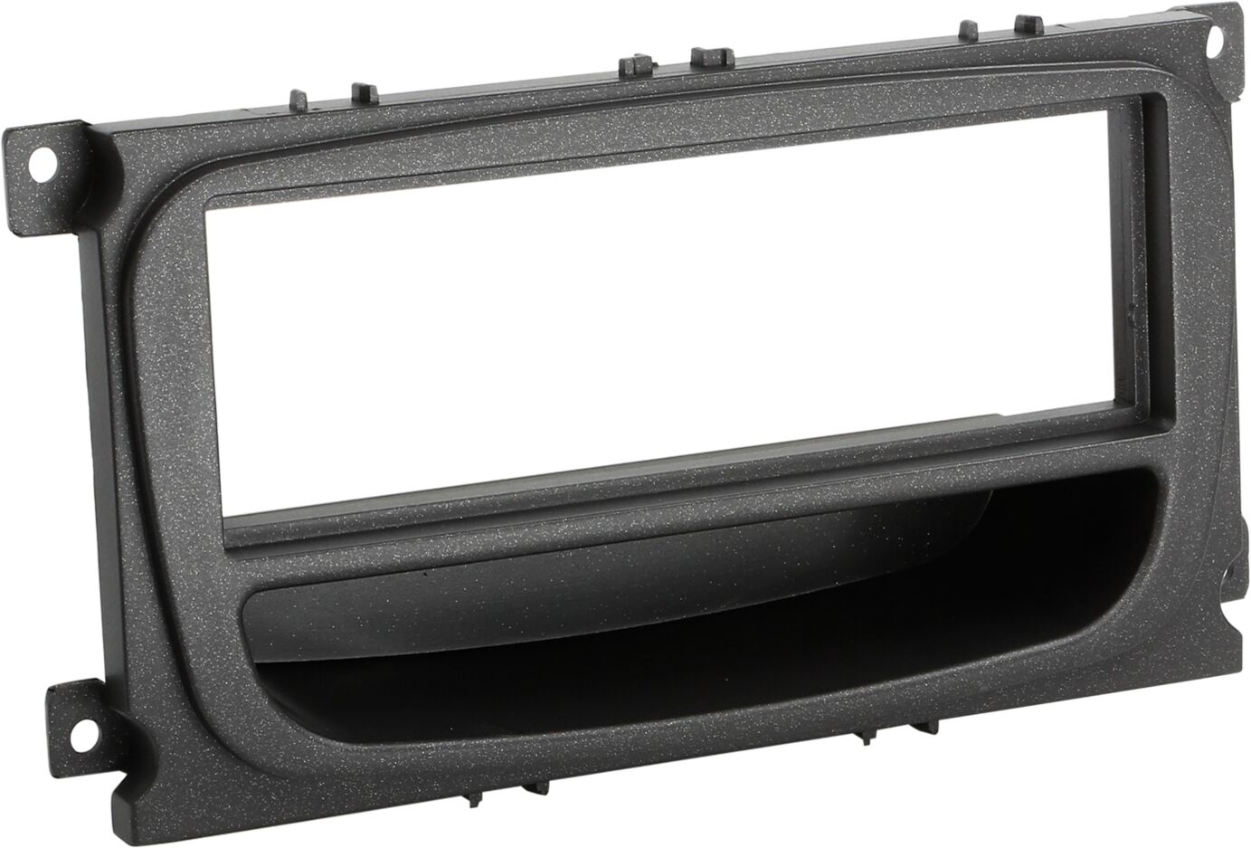 1-DIN Panel with storage tray. Ford Mondeo / Focus / S-Max / Galaxy Color: Black