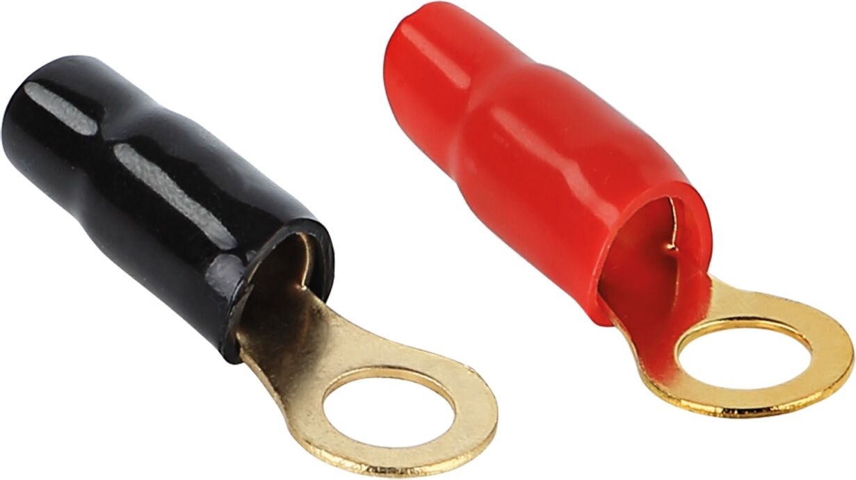 Ring cable lug 10 mm² > 6.4 mm 2 x red 2 x black